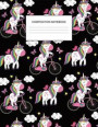 Composition Notebook: Wide Ruled Composition Notebook for Students, Teachers & Office Cute Unicorn Pattern, Large Lined Journal