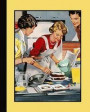 Retro Illustration Journal: Unique Designed Dot Grid Journal for the Retro Illustration Lover - Kitsch Family in Kitchen Baking a Cake
