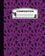 Composition: Fairy Purple White and Black Marble Composition Notebook for Girls. Fairies Wide Ruled Book 7.5 x 9.25 in, 100 pages