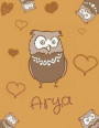 Arya: Personalized Arya Name Owl Themed Notebook, Sketchbook or Blank Book Journal. Unique Blank Owl Personalised Notebook