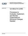 VA HEALTH CARE Processes to Evaluate, Implement, and Monitor Organizational Structure Changes Needed