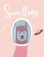 Space llama: Space llama on pink cover and Dot Graph Line Sketch pages, Extra large (8.5 x 11) inches, 110 pages, White paper, Sket