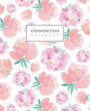 Composition Notebook: Pink Watercolor Floral College Ruled Blank Lined Cute Notebooks for Girls Teens Women School Writing Notes Journal (7
