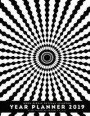 Mono Ripple Optical Illusion Year Planner 2019: Op-Art Illusory Motion Diary 8.5 X 11