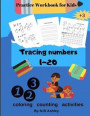 Tracing numbers 1-20, Practice Workbook for Kids