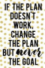 If the Plan Doesn't Work, Change the Plan But Never the Goal: Productivity Journal an Undated Goal Year Planner Take Action Set Goals Monthly Checklis