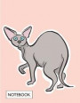 Notebook: Sphynx cat on pink cover and Dot Graph Line Sketch pages, Extra large (8.5 x 11) inches, 110 pages, White paper, Sketc