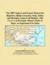The 2007 Import and Export Market for Registers, Books (Account, Note, Order and Receipt), Loose-Leaf Binders, File Covers, and Sample Albums Made of Paper or Paperboard in China