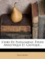 L'idée De Phénomène: Étude Analytique Et Critique... (French Edition)