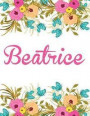 Beatrice: Personalised Name Notebook/Journal Gift For Women & Girls 100 Pages (White Floral Design)