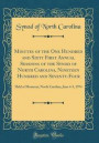 Minutes of the One Hundred and Sixty First Annual Sessions of the Synod of North Carolina, Nineteen Hundred and Seventy-Four