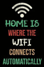 Home Is Where The Wifi Connects Automatically: Funny Lined Notebook / Special Gift Journal For Friends Family Kids and Adults (Funny Internet Quote Sa