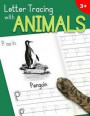 Letter Tracing With Animals: Learn the Alphabet - Handwriting Practice Workbook for Children in Preschool and Kindergarten - Green-Leaf Cover
