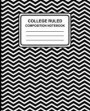 College Ruled Composition Notebook: Chevron (Black), 7.5' x 9.25', Lined Ruled Notebook, 100 Pages, Professional Binding