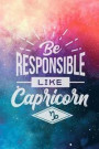 Be Responsible Like A Capricorn: Astrology Birthday Zodiac Sun Sign Blank Journal Personal Lined Notebook Gift