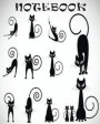 Notebook: Journal Dot-Grid, Graph, Lined, Blank No Lined: Black cat silhouettes: Notebook Journal Diary, 120 pages, 8' x 10' (Bl