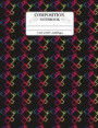 Composition Notebook: Colored shapes Pattern Wide Ruled 120 Lined Pages Book (7.44 x 9.69). Rainbow Colors Diamond Squares Rhombus Pattern C
