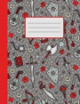 RPG Quest in Red & Gray: Dot Grid Gaming Notebook