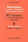 Dictionary of Legal Commercial and Political Terms: German-English: 2