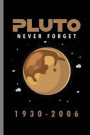 Pluto never Forget 1930-2006: Pluto Never Forget Ninth Planet Demise Non-Existing Galaxy Outerspace Gift Galaxy Planets Gift (6'x9') Lined notebook