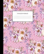 Composition Notebook: Pink Polka Dot Floral Flowers Wide Ruled Blank Lined Cute Notebooks for Girls Teens Women School Home Writing Notes Jo