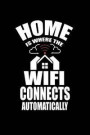 Home is where the Wifi Connects Automatically: Internet Down Humor. Wifi themed Notebook. Funny Internet Addiction