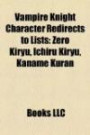 Vampire Knight Character Redirects to Lists: Zero Kiryu, Ichiru Kiryu, Kaname Kuran