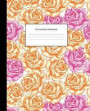 Composition Notebook: Floral Orange Pink Flowers College Ruled Blank Lined Cute Notebooks for Girls Teens Women School Writing Notes Journal