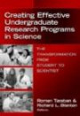 Creating Effective Undergraduate Research Programs In Science: The Transformation from Student to Scientist (0)