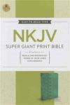 NKJV, Super Giant Print Reference Bible, Giant Print (16pt), Imitation Leather, Green, Full Color