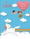 Fall In Love: Newborn Baby Girl logbook: Blue Sky Unicorn, Baby's Eat, Sleep, Poop Schedule Log Journal Large Size 8.5' x 11' Child'