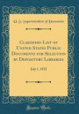 Classified List of United States Public Documents for Selection by Depository Libraries