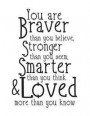 You are braver than you believe Stronger then you seem Smarter Than you think & Loved more than you know: Strength quote journal, 110 unlined pages, 8