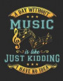 A Day Without Music Is Like ... Just Kidding I Have No Idea!: Ein Tag Ohne Musik Ist wie... Keine Ahnung! Blanko Notenheft / Akkord Notenblock. Gitarr