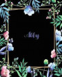 Abby: 110 Pages 8x10 Inches Flower Frame Design Journal with Lettering Name, Abby