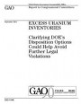 Excess uranium inventories: clarifying DOEs disposition options could help avoid further legal violations: report to congressional committees