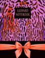Leopard Notebook: Animal Print Notebook, Cover Photo with Faux Texture Bow, 150 Pages/ Lined Paper: Unrolled Notebook / Glossy Cover