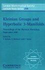 Kleinian Groups and Hyperbolic 3-Manifolds: Proceedings of the Warwick Workshop, September 11-14, 2001 (London Mathematical Society Lecture Note Series)