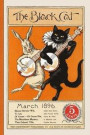 The Black Cat March 1896 5 Cents: The Black Cat Magazine: Vintage Halloween Ephemera Lined Notebook And Journal: Black Cat and White Rabbit / Hare Pla