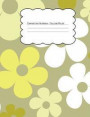 Composition Notebook College Ruled: Hippie Floral Gray Green Pastel