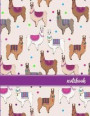 Notebook: Llama Pattern (3) Purple Banner Standard Wide Ruled Lined Paper