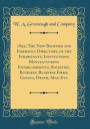 1892; The New Bedford and Fairhaven Directory, of the Inhabitants, Institutions, Manufacturing Establishments, Societies, Business, Business Firms, Census, Death, Map, Etc (Classic Reprint)