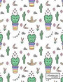 Notebook: Cactus cover and Dot Graph Line Sketch pages, Extra large (8.5 x 11) inches, 110 pages, White paper, Sketch, Notebook