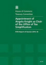 Appointment of Angela Knight as chair of the Office of Tax Simplification