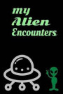My Alien Encounters: Blank Journal, Composition, College Ruled Notebook at 6x9 for 120 Pages to Record Alien Abduction, UFO, Stories about