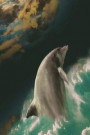 Space Fantasy Common Dolphin Porpoise Marine Mammals Jump Outline Picture Dot Grid Commonplace Book Notebook: '6x9' 150 Pages, Cream Paper Diary Poetr