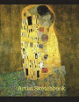 Artist Sketchbook: 8.5' x 11' 100 Sheet 200 Pages Featuring Gustav Klimt's The Kiss