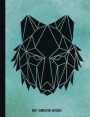 Wolf Composition Notebook - Teal Geometric Wolf - 5x5 Quad Rule: Composition Notebook, 5x5 Quad Rule Graph Paper for School / Work / Journaling