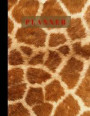 Planner: Giraffe Print Pattern Design Cover, Large Format 8.5'x11' Undated Monthly Scheduler with Daily Habit Tracker and Motiv