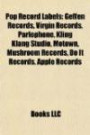 Pop Record Labels: Geffen Records, Virgin Records, Parlophone, Kling Klang Studio, Motown, Mushroom Records, Do It Records, Apple Record